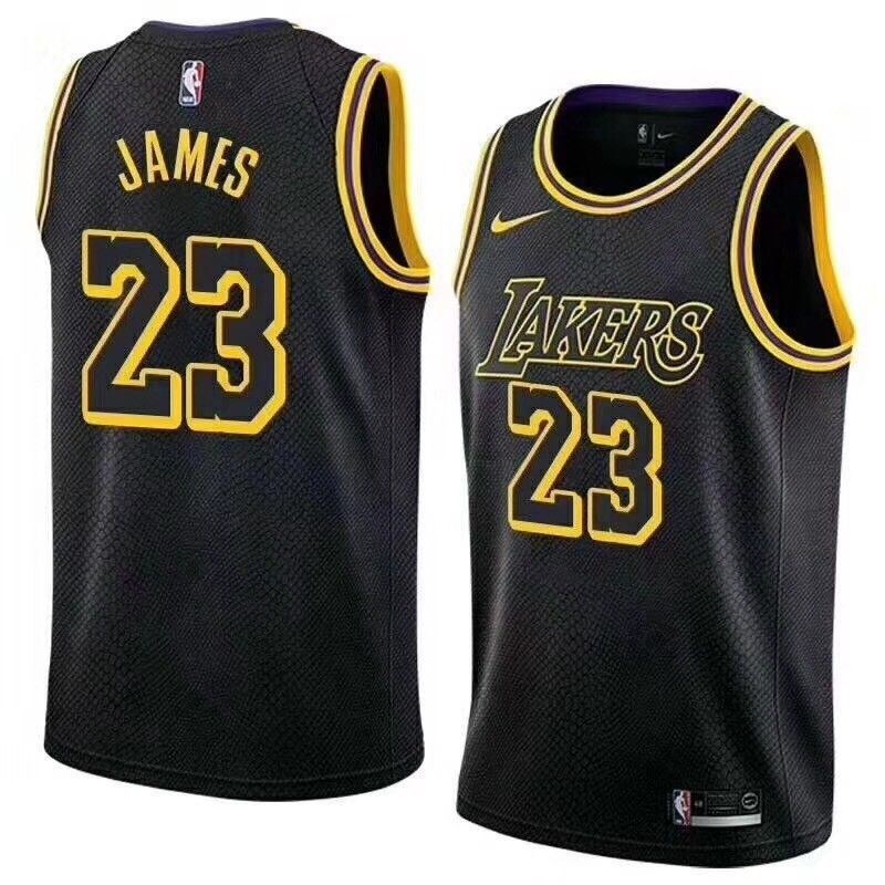 Men Los Angeles Lakers 23 LeBron James Black Statement Nike NBA Jersey